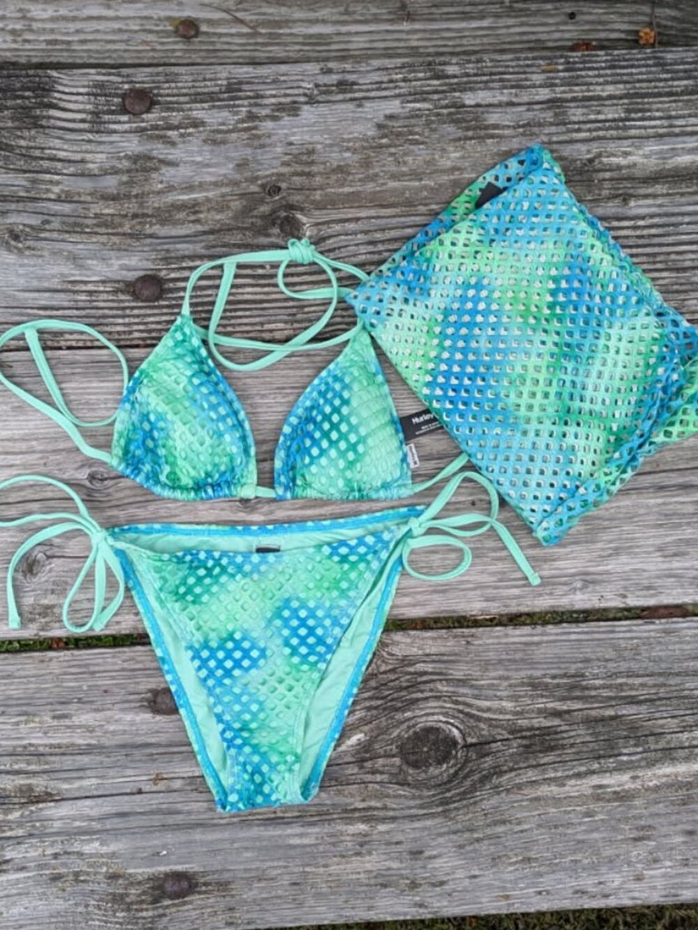Hurley Bikini with Coverup 3 Piece Bundle Set NWT